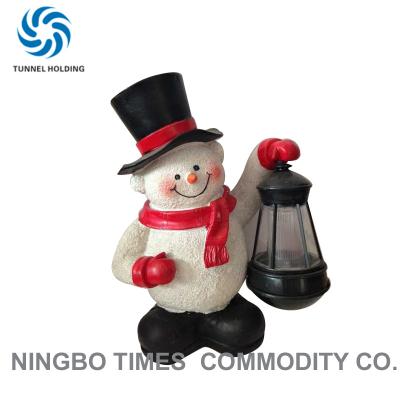 China Holiday Resin Snowman Solar Lights , Solar Powered Garden Gnome Lights for sale