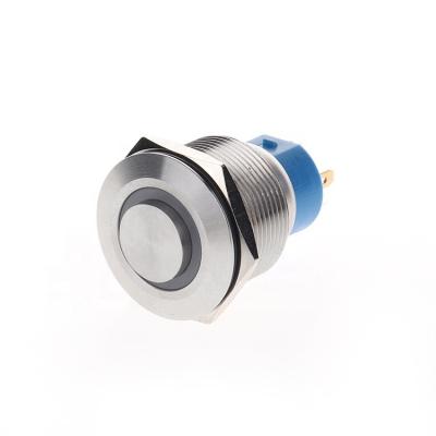 China Stainless Steel 19mm Latching 1NO1NC or 12v Momentary Led Illuminated Push Button Switch Customize Symbol Push Button Switches for sale