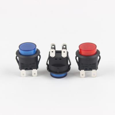 China Round PC Push Button Switch PBS2-8 Plastic Self-Latching Non-Holding Self-Reset Push Button Switch With Light Board for sale