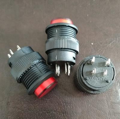 China R16-503 2 Pin 4 2 Pin 16mm Position Nova Kan-l6 Momentary Plastic Self-Latching Push Button Switch R16-503 for sale