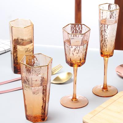 China High Quality Glass Bottle Plated Cup Tumbler Drinking Water Beer Glass Cup Glassware Fruit Glass for sale