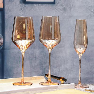 China Factory new hot sale classic/postmodern rose gold glassware red wine set glasses with wholesale price for sale