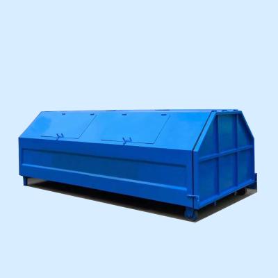 China Building Material Shops Industrial Waste Container Good Quality Steel Hook Forklift Waste Bin Steel Dump With Lid for sale