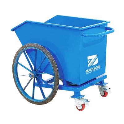 China Building Material Stores Wheel Steel Container Tilt Truck With Railing And Four Wheels Transit Cart Waste Cart Tilt Cart for sale