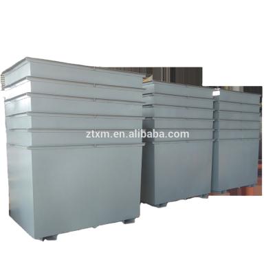 China ODM 3M3 Mini Size Stainless Steel Trash Hotel Garbage Skipping Bin Pusher Forklift Bin Te koop