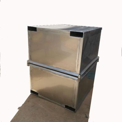 China High Quality 2 M3 CBM Hotel Stainless Steel Skip Metal Trash Cans Skip Dump Bins For Waste Collection Te koop