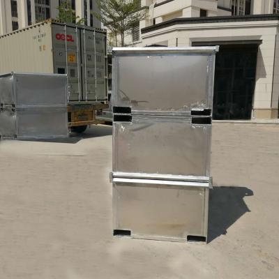 China Hotels 2 M3 Metal Hopper 2 Yard Skip Steel Forklift Trash Can Waste Bin for sale