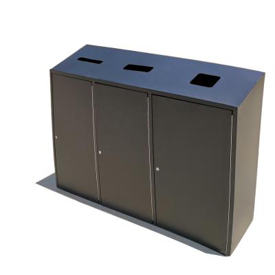 중국 Solid Waste Customized 1100L Metal Aluminum Waste Steel Garbage Bin With Three Doors For Waste Sorting 판매용