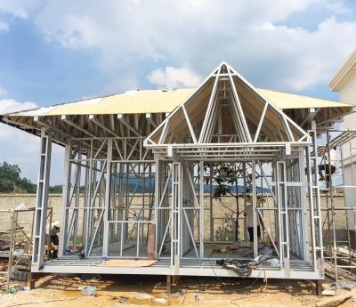 China Parking Lot Steel Frame Prefab Houses Villa Price for sale