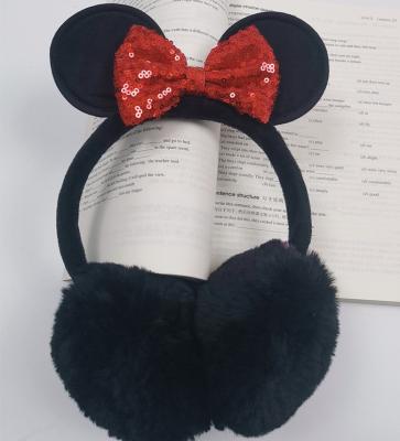 China X GA mickey earmuff style autumn and winter warm new and autumn and winter earmuffs bowknot rabbit hair mickey earmuff lovely for students to travel and to ride a for sale