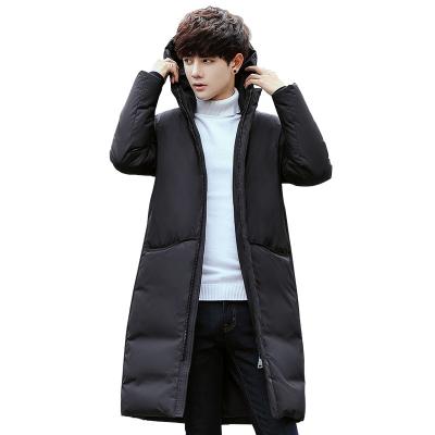 China 2021 New Men's Winter Jacket Fashion Waterproof Long Down Hooded Jacket Plus Size Cotton Windproof Warm Jacket for sale