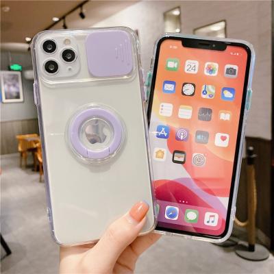 China Best Selling Anti-fall Candy Color Protect Camera Lens Full TPU Protective Phone Case With Kickstand For Iphone 11pro 12mini for sale