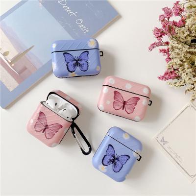 China Lightweight Twill Pattern Soft Case For Airpods Pro Butterfly Square Earphone Cover For Iphone for sale