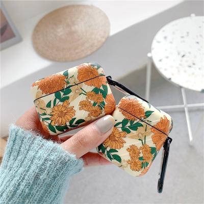 China Lightweight Oil Painting Flower Design Case For Iphone Headphone Diagonal Bars Full Soft Cover For Airpods Pro for sale