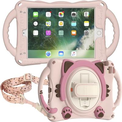 China Cat Design Children Cute Rugged Shockproof Hybrid Hard Shockproof 3 Layer Cover Case For Ipad Mini 1/2/3/4/5 for sale