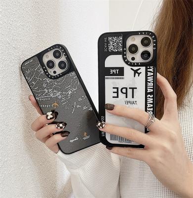 China Personalized Shockproof Air Ticket Label Mirror Mobile Phone Cover For Apple Iphone 13 PRO max 12 PRO 11 XR X XS 7 8 plus for sale