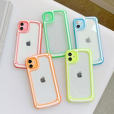 China Anti-lost Shockproof Drop Proof Candy Color TPU Phone Case For iPhone 11 8 7 6 6S Se Pro 12 Max Mini XR XS Plus Acrylic Transparent Anti-drop Phone Shell for sale