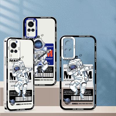 China Space Astronaut Transparent Shockproof Design Full Cover Shockproof Camera Protect Case For Vivo X70 X60 X50 X70 Pro IQOONEO5 TPU Wrap for sale