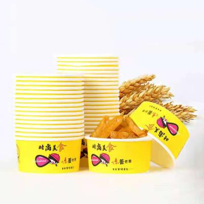 China Eco - Friendly Recyclable Food Grade Packaging Paper Bowl Disposable Paper Bowl For Salad for sale