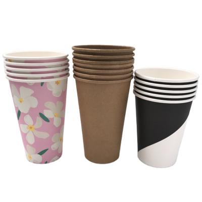 China Recyclable 10oz Food Grade Single PE Coated Single Wall Paper Coffee Cups for sale