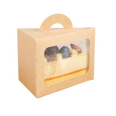 China Disposable Transparent Windowed Triangular Mousse Cake Slice Packing Box Wrapping Paper Box Sandwich Packing Box for sale