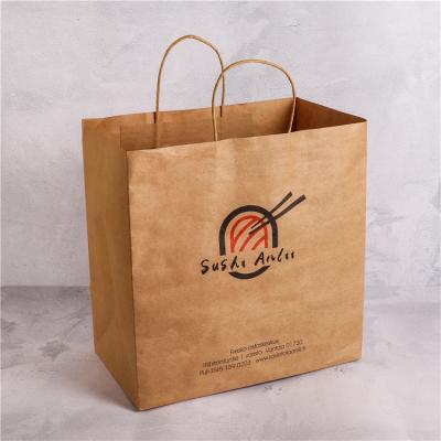 China Disposable Packaging Paper Gift Bag Clothing Food Packaging Bag White Background Take-out Packaging Square Bag Customization for sale