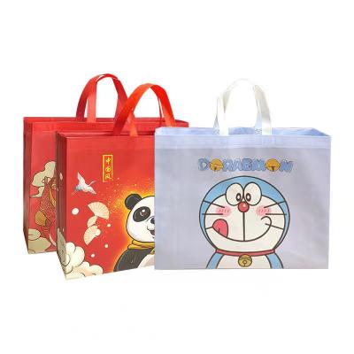 China Recyclable non woven lovely panda party handbag chinese style clothing bag private custom printed logo for sale