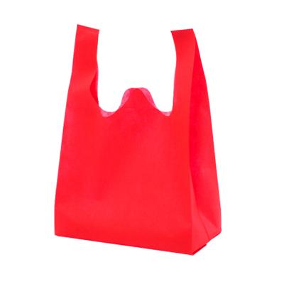 China BIODEGRADABLE nonwoven shopping bag non-woven vest spot bag wholesale supermarket portable non-woven bag wholesale for sale