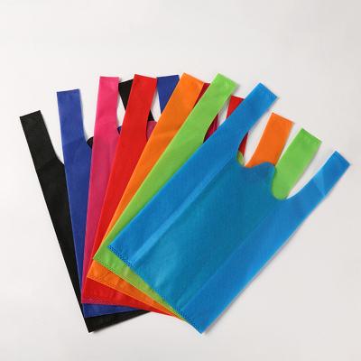 China BIODEGRADABLE large size degradable nonwoven bag of red color vest for sale