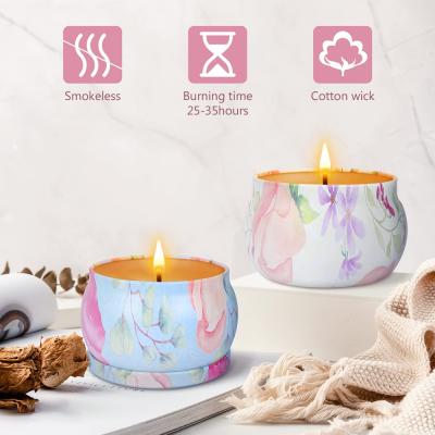 China Wholesale Recyclable Luxury Home Wedding Birthday Decoration Strong Mint Scented Wax Soy Candle Gift Set for sale