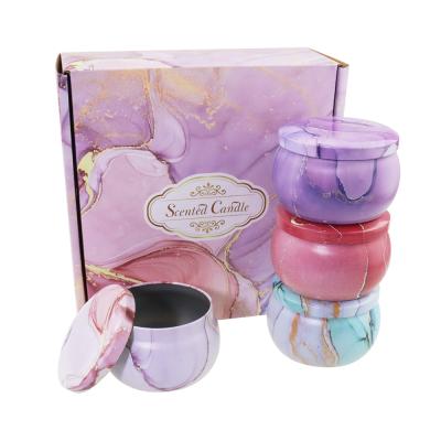 China Food Grade Round 4oz Decorative Empty Metal Tin Set Empty For Candle Tea Candy for sale