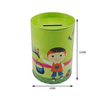 China Custom Recyclable Luxury Round Oil Barrel Shape Coin Silver Gift Candy Packaging Tin Box With Slot for sale