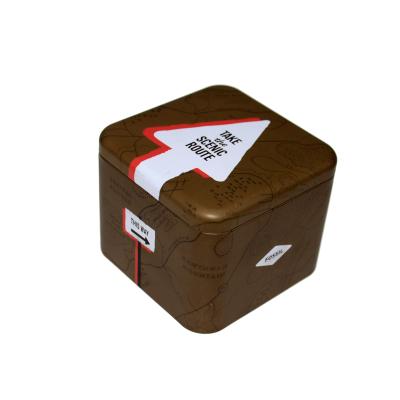 China Recyclable Wholesale Custom Square Coffee Tin Box With Lid Food Tea Cookie Candy for sale