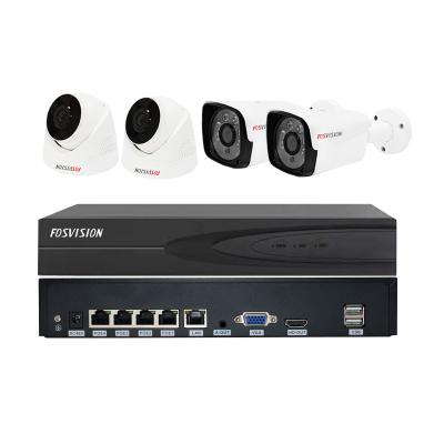 China 8 Channel Fosvision Hd Surveillance 4mp IP Poe Camera System 4ch 8ch Poe Nvr Camera Kit Set 4 Motion Detection Nvr Home Security CCTV System for sale