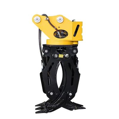 China Log Crane Electric Mini Excavator Sorting Grapple Hydraulic Orange Peel Medal Grapple Saw for sale