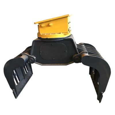 China Schwarzer Mini-Skid Steer Log Grapple Bucket und 550 Orange Peel Grapple für die Maschine zu verkaufen