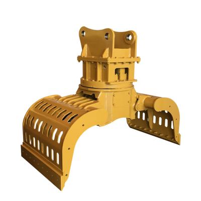 China 550 Crawler Excavator Wood Grapple Tree Shear With Hydraulic Rotating Timber Grapple for sale