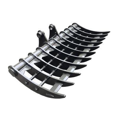 China Excavator Rail Attachment Of Curved Root Rake For Excavator Digger For 1-4 Tons Mini Excavator for sale