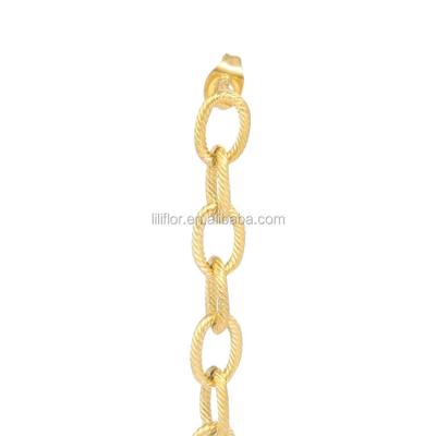 China 18 carat gold plated twist chain earrings high quality exquisite FASHION E201160 for sale