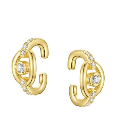 China Latest FASHIONABLE High Quality 18K Gold Plated Small Environmental Brass Diamond Ear Clips Earrings E201196 for sale