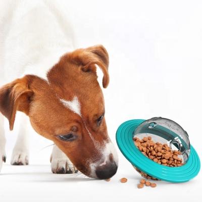 China New Viable IQ Treat Ball Dog Toy UFO Design Pet Feeder Toy 4 in 1 Pet Toys Planet Feeder Slow Food Dispensing Ball for sale