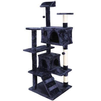 China Luxury Wooden Style Climbing Cat House Tree Condo Cat Tree Cat Scratcher Toy Interactive Toys Pet Furniture Sustainable Natural Sisal Wood for sale