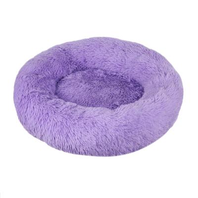 China Round Dog Sofa Bed Removable Cover Washable Cat Cushion Sofa Bed Plush Sleep Pet Travel Bed Anti Slip Warm Soft Fluffy Donut for sale