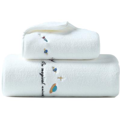 China Hypoallergenic Hot Selling Printed Double Side Thickened Cloth Coral Fleece Towel For Dry Hair for sale