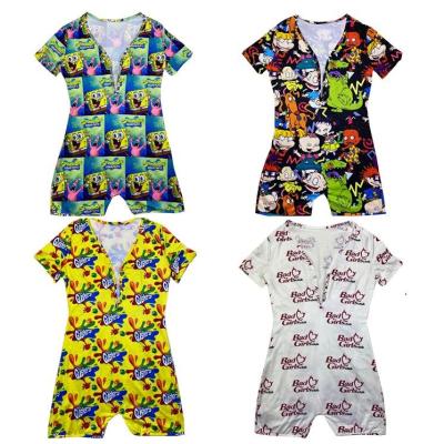 China New Arrival QUICK DRY Netflix and Cool Butterfly Shorts Rugrats Powerpuff Short Girls Onesie For Adults for sale