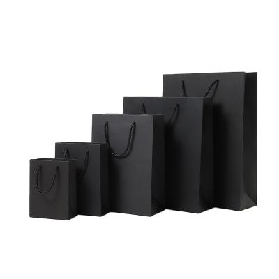 China High Quality Simple Version Biodegradable Vertical Black Vertical Black Gift Wrapping Paper Candy Paper Box With Handle Wedding Birthday Party Favor Package for sale