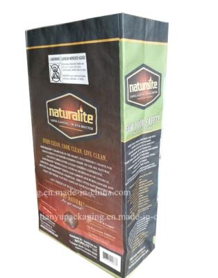 China Recyclable charcoal paper bag 4kg 5kg 10kg 15kg 20kg eco barbecue hardwood charcoal packing kraft paper bag for sale