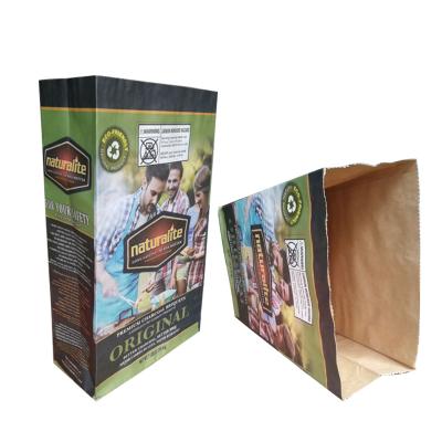 China Wholesale Recyclable Square High Output Square Paper Charcoal BBQ BBQ Bottom Paper Bag For Charcoal for sale