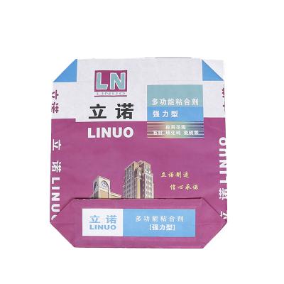 China Recyclable multiwall glued valve paper bag for 20kg 25kg tile mastic adhesive powder for sale