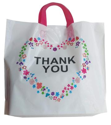 China HOT SALE Custom Birthday Wedding Favor Recyclable Thank You Gift Plastic Bags With Handle Shopping Carry Bags for sale